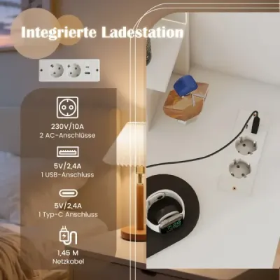 Rohový toaletný stolík so stoličkou a LED osvetlením a nabíjacou stanicou Rohový toaletný stolík Kozmetický stolík