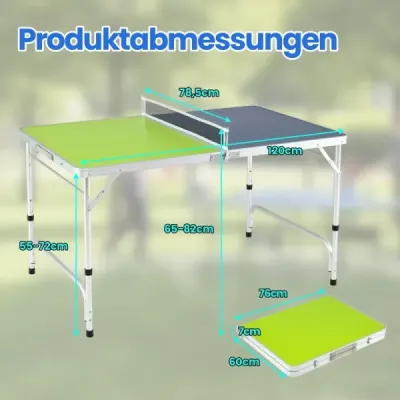 120 x 76 cm prenosný stôl na stolný tenis skladací mini stolnotenisový set pre deti a dospelých so sieťkou