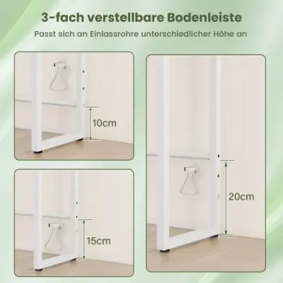 3-poschodová WC polica Úspora miesta v kúpeľni nad WC 64 x 24 x 162 cm Biela
