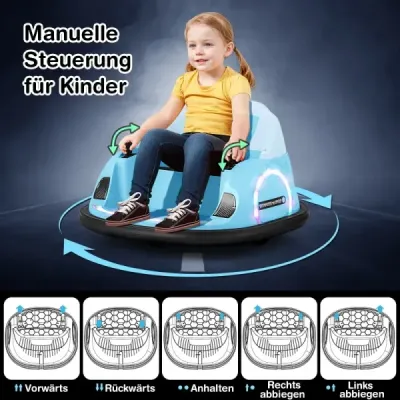 Jazdiace odrážadlo pre batoľatá 12V elektrická hračka s 360° otáčaním a diaľkovým ovládaním Modrá