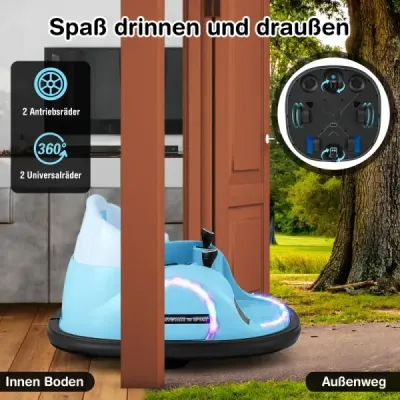 Jazdiace odrážadlo pre batoľatá 12V elektrická hračka s 360° otáčaním a diaľkovým ovládaním Modrá