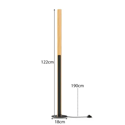 Bambusová stojacia lampa stmievateľná LED rohová lampa s nožným spínačom 3000K-6000K 122 cm príroda