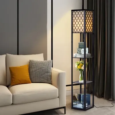 EU10063DE  160x26x26cm polica na stojace lampy Moderné interiérové osvetlenie s 3-úrovňovou stojacou lampou SKLADOM