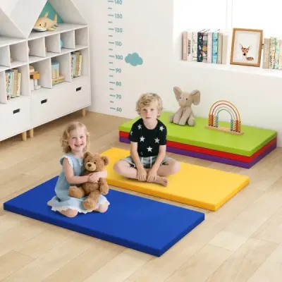 Sada 5 detských podložiek na spanie hrubé penové podložky na spanie na podlahu farebné