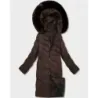 Dlhá dámska zimná bunda MODA7662 hnedá