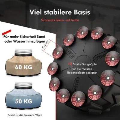 170 cm voľne stojace boxovacie vrece Ťažké boxovacie vrece so stojanom pre dospelých, dospievajúcich a deti Čierna farba