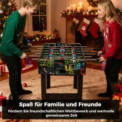 Mini stolný futbal 2 v 1 s odnímateľnými nohami pre stolný futbal s 2 loptičkami čierna