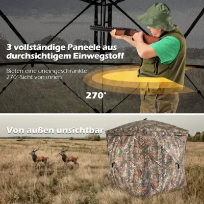270° transparentný maskovací stan pop-up lovecký stan z robustného Oxfordu pre 2-3 osoby prenosný maskovací stan maskovací vzor