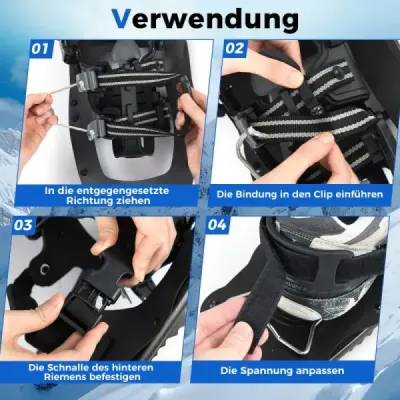 Snežnice s lezeckou pomôckou vrátane trekingových palíc a prenosnej tašky, veľkosť topánok 35-45, do 90 kg, čierne