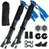 Skladacie trekingové palice s rýchloupínacím mechanizmom, turistické palice pre výšku 166-195 cm, modré