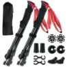 Skladacie trekingové palice s rýchloupínacím mechanizmom, turistické palice pre výšku 166-195 cm, červené