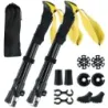 Skladacie trekingové palice s rýchloupínacím mechanizmom, turistické palice pre výšku 166-195 cm, žlté