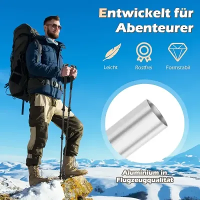 Hliníkové trekingové palice s rukoväťami z EVA a prírodného korku. Rozťahovacie turistické palice/chodiace palice, čierne.