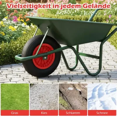 Koleso na fúrik 4.80/4.00-8 Ø 400 mm pevné gumové koleso na nákladné auto s nosnosťou do 250 kg čierne