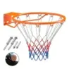 Vnútorný basketbalový kôš Ø45 cm s krúžkom a sieťkou, mini basketbalový kôš na montáž na stenu, oranžový