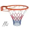 Štandardný basketbalový kôš Ø45 cm so sieťkou, mini basketbalový kôš na montáž na stenu, oranžový