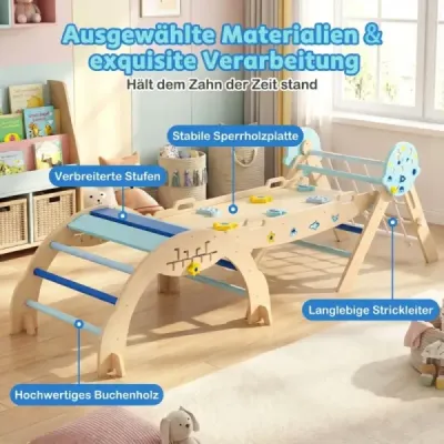 Trojuholníková lezecká súprava s oblúkom, rampou a preliezačkou skladacie gymnastické vybavenie do džungle hračka Montessori