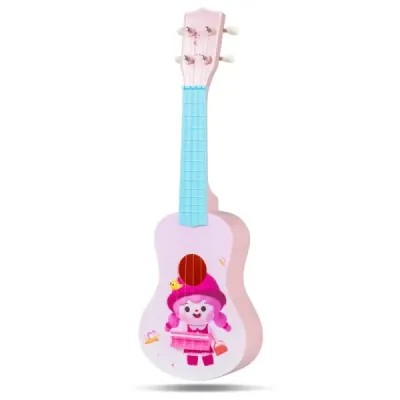 21-palcové ukulele pre deti, mini hračkárske ukulele so 4 nylonovými strunami a 12 pražcami pre začiatočníkov, ružové