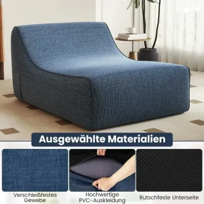 Nafukovacie ležadlo, ergonomická nafukovacia pohovka s odnímateľným poťahom, modrá