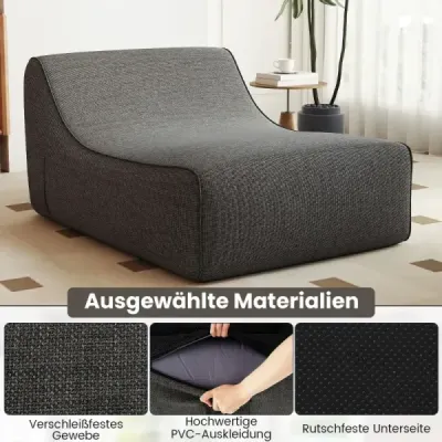 Nafukovacie ležadlo, ergonomická nafukovacia pohovka s odnímateľným poťahom, sivá