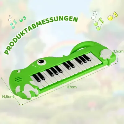 25-klávesové detské digitálne piano so vstavanou hudbou a svetlom, elektronické klavírne klávesnice, zelené
