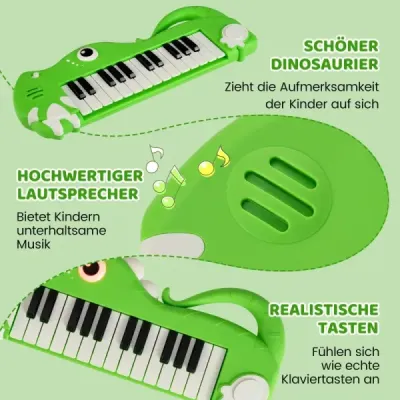 25-klávesové detské digitálne piano so vstavanou hudbou a svetlom, elektronické klavírne klávesnice, zelené