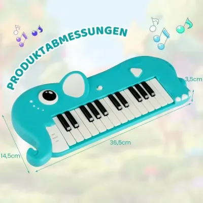 25-klávesové detské digitálne piano so vstavanou hudbou a svetlom, elektronické klavírne klávesnice, modré