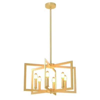 Luster so 6 svetlami, stropné svietidlo v industriálnom štýle, závesné svietidlo s nastaviteľnou výškou 67-157 cm, zlatý