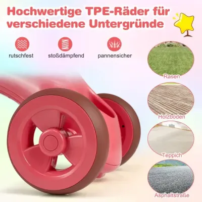 Detský odrážadlo trojkolka s obmedzeným ovládaním, zvončekom a ergonomickým sedadlom, hračka pre batoľatá, ružová