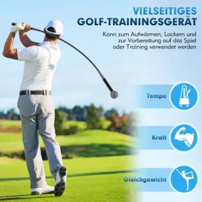 120cm golfový tréner švihu pomôcka so záťažou hlava golfový tréning pomôcka švih tréner šedá