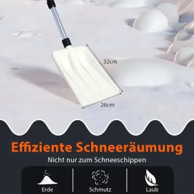 Lopata na sneh 26 cm široká Ľahká lopata na sneh s ergonomickou rukoväťou a robustným hliníkovým držadlom Biela