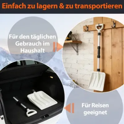 Lopata na sneh 26 cm široká Ľahká lopata na sneh s ergonomickou rukoväťou a robustným hliníkovým držadlom Biela