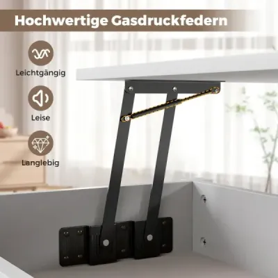 Výškovo nastaviteľný konferenčný stolík s odnímateľnou doskou a 2 zásuvkami Konferenčný stolík Kafeetisch