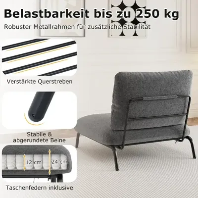 Nadrozmerná akcentová stolička s extra širokým a hlbokým sedadlom, čalúnená stolička, nosnosť do 250 kg, seda