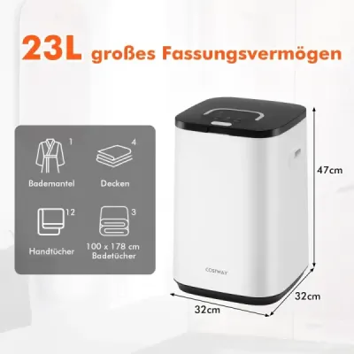 Osušovač uterákov 23 l Nádoba na ohrev uterákov s kontrolkou Časovač Doba ohrevu Biela farba