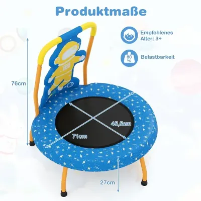 Detská trampolína φ71 cm s držadlom a okrajovým krytom Mini trampolína s motívom astronautov Detská trampolína