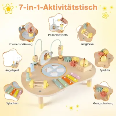 7 v 1 aktívny stôl pre malé deti Montessori zmyslové hračky od 12 mesiacov Drevený hudobný stôl