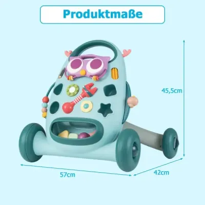 Chodítko s odnímateľným oválnym hráčom a triedičom tvarov Chodítko modré