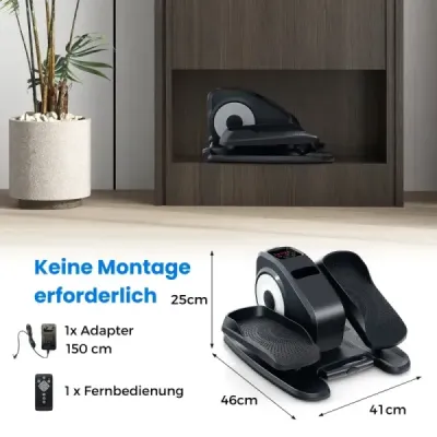 Eliptický trenažér pod stôl elektrický sedadlový pedálový trenažér pre seniorov tichý fitnes stroj čierny