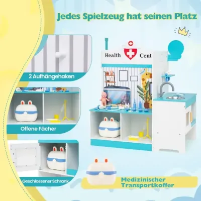 Detská lekárska súprava s 27 doplnkami Lekárske centrum s EKG monitorom Modrá