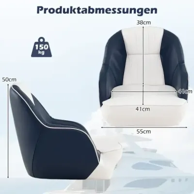 Sedadlo lodi, lodné kríslo s hrubým penovým polstrovaním, vodeodolná PVC koža, 59 x 55 x 51 cm