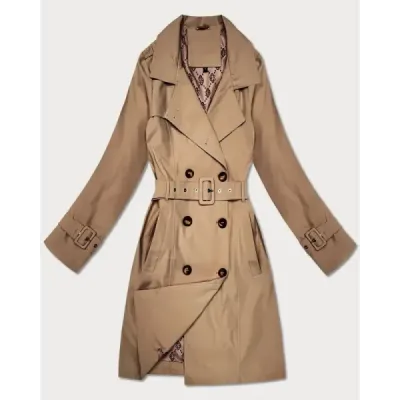 Dámsky kabát MODA0417 tmavobéžový