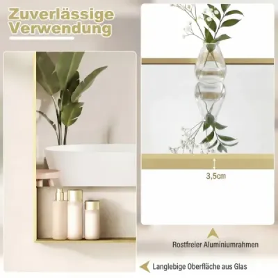 LED kúpeľňové zrkadlo s 3 farbami svetla a nastaviteľným jasom, nástenné kozmetické zrkadlo, 80 x 60 cm