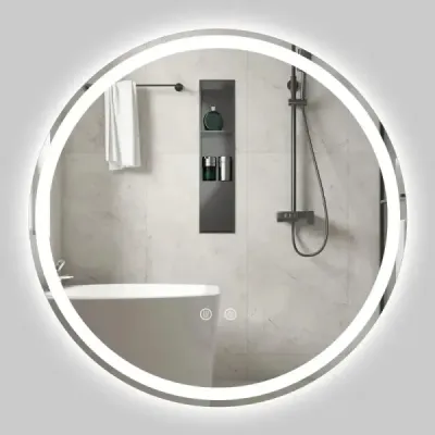 70 cm okrúhle kúpeľňové zrkadlo s LED osvetlením a nastaviteľným jasom
