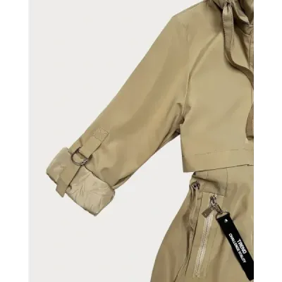 Tenká dámska jarná bunda MODA0410 piesková