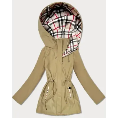 Tenká dámska jarná bunda MODA0411 piesková