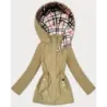 Tenká dámska jarná bunda MODA0411 piesková