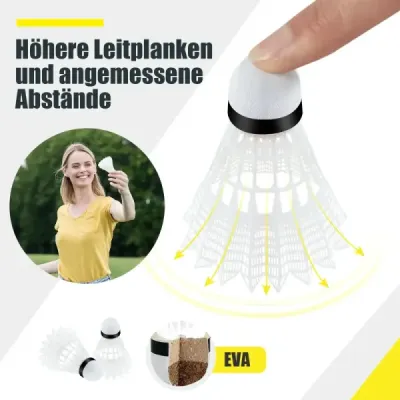 Badmintonová sieť so stojanom Výškovo nastaviteľná sieť na badminton s 2 košíčkami a taškou na prenášanie 420 x 102 x 89–155 cm Žltá