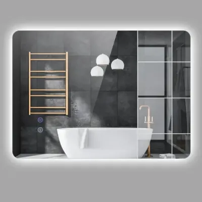 70 x 50 cm Obdĺžnikové zrkadlo s LED osvetlením Nástenné kúpeľňové zrkadlo