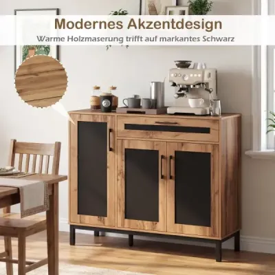 120 cm bufetová skriňa Sideboard Prístavná skriňa Drevo veľká vidiecka chalupa Úložná skriňa Príroda
